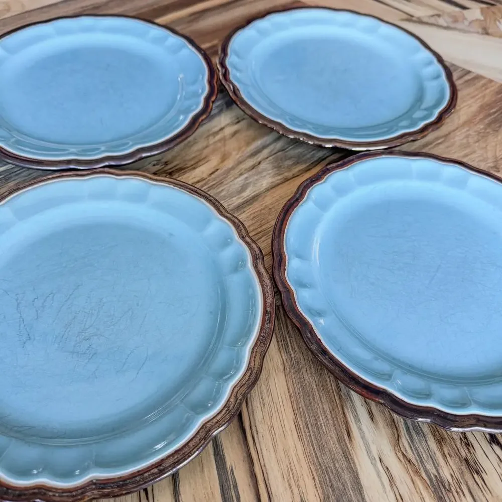 Versailles Blue Collection Salad Plates, 8.5” by Ambience-Set of 4-Discontinued